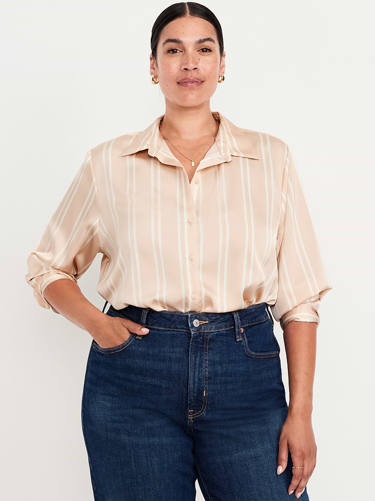 Image number 7 showing, Satin Button-Down Shirt