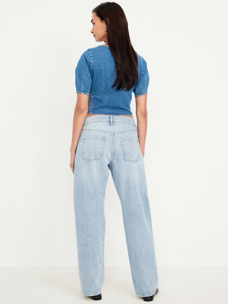 Image number 3 showing, Mid-Rise Slouchy Straight Jeans
