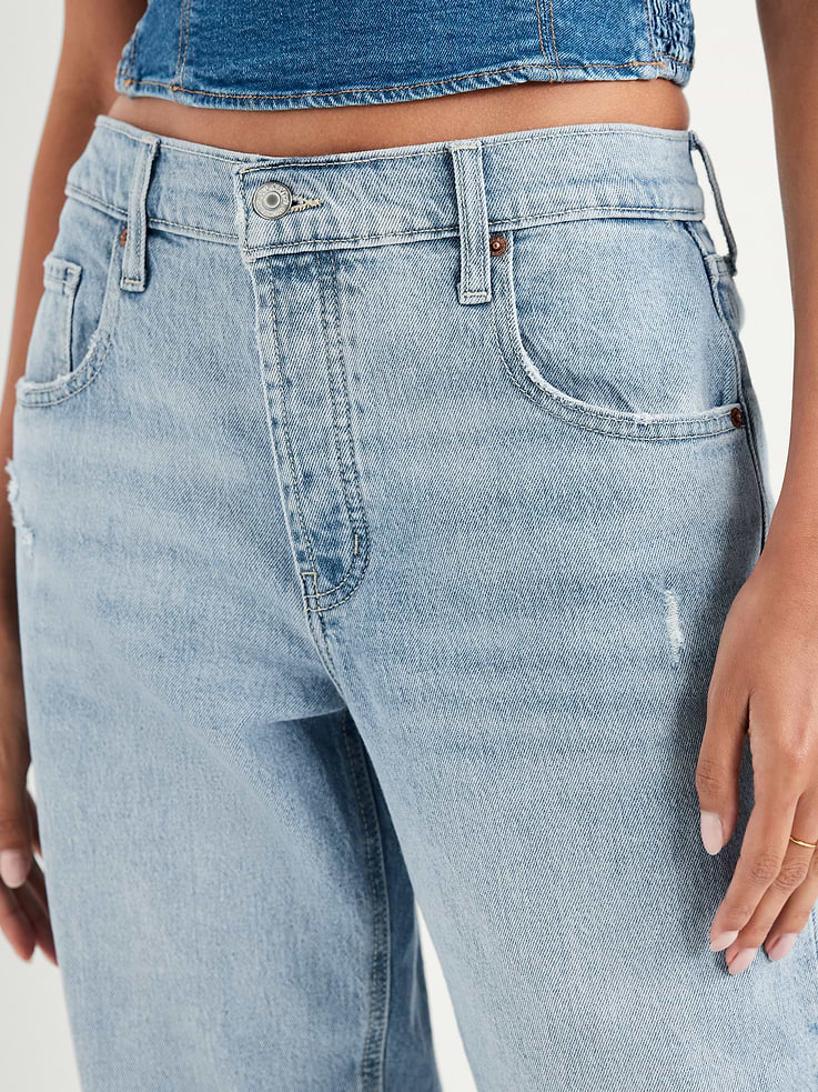 Image number 4 showing, Mid-Rise Slouchy Straight Jeans