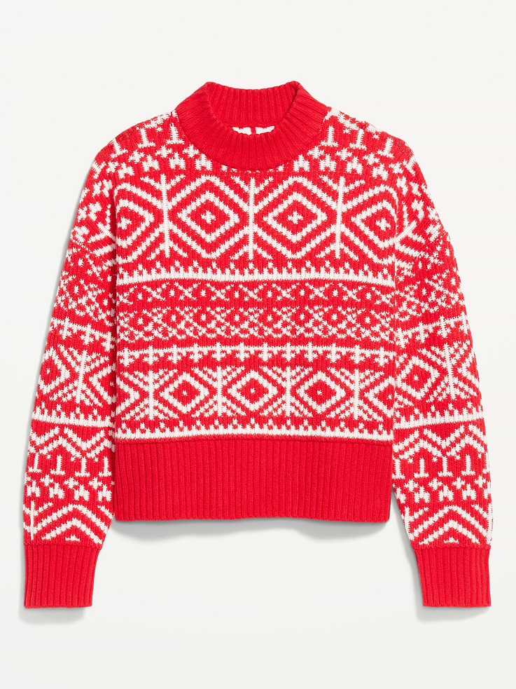 Image number 5 showing, SoSoft Mock-Neck Fair Isle Sweater