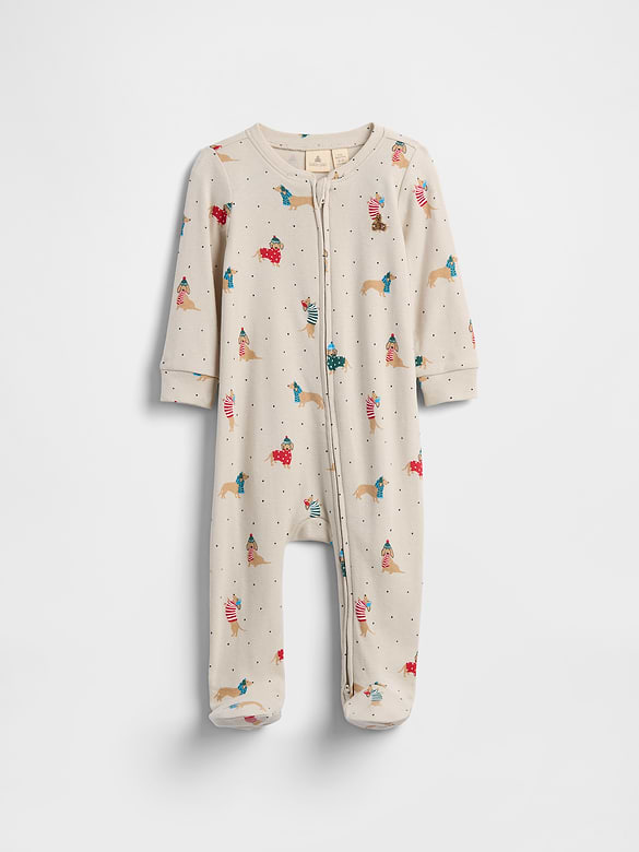 Baby Print Two-Way Zip One-Piece