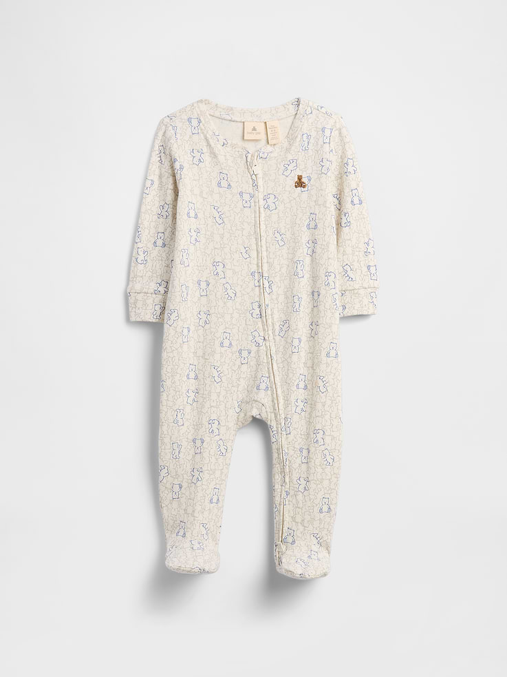 Image number 1 showing, Baby Print Two-Way Zip One-Piece