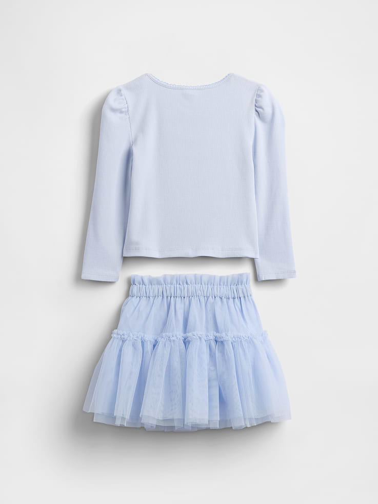 Image number 3 showing, Baby & Toddler Rib & Tulle Outfit Set