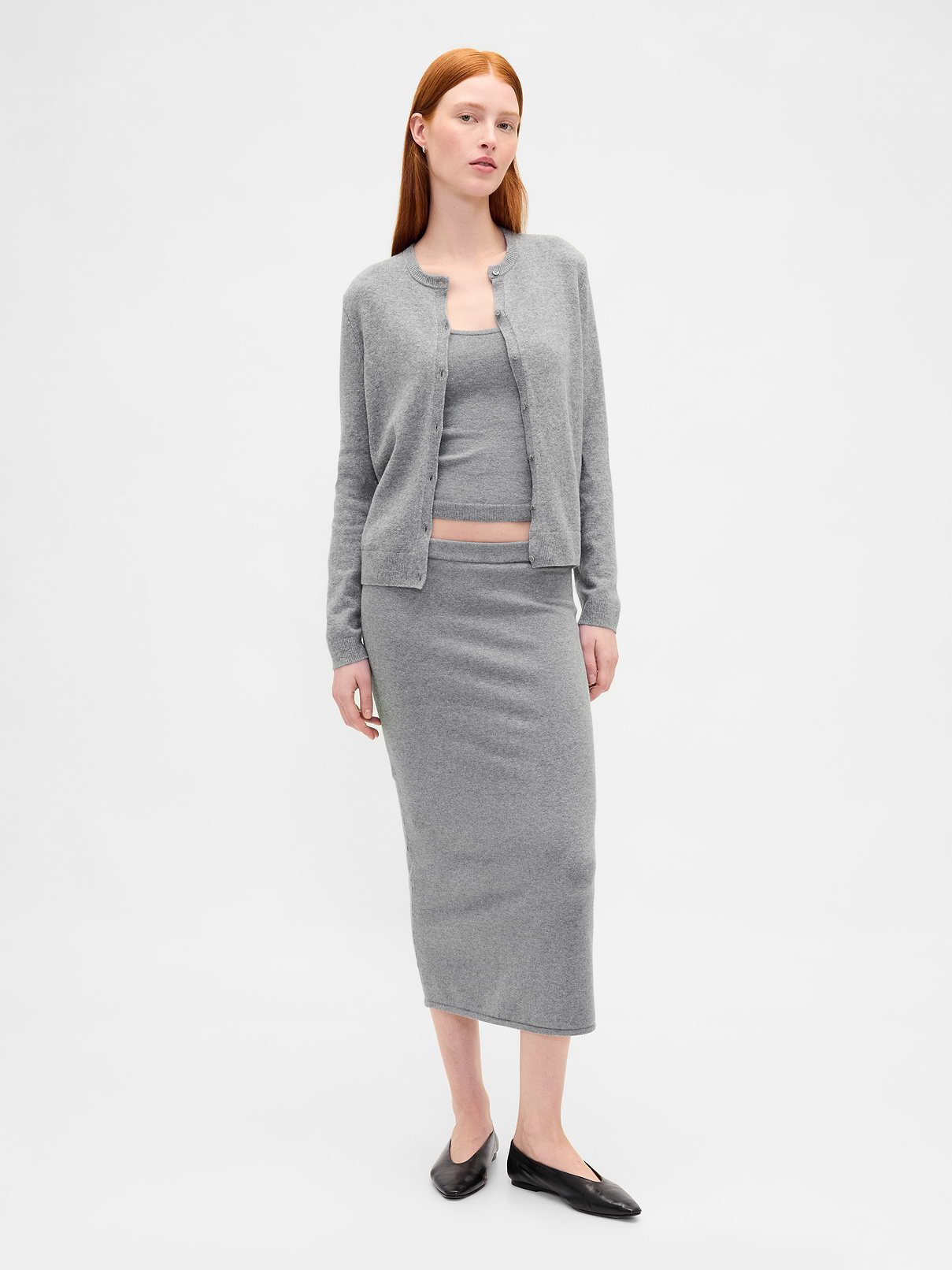 CashSoft Stretch Midi Skirt
