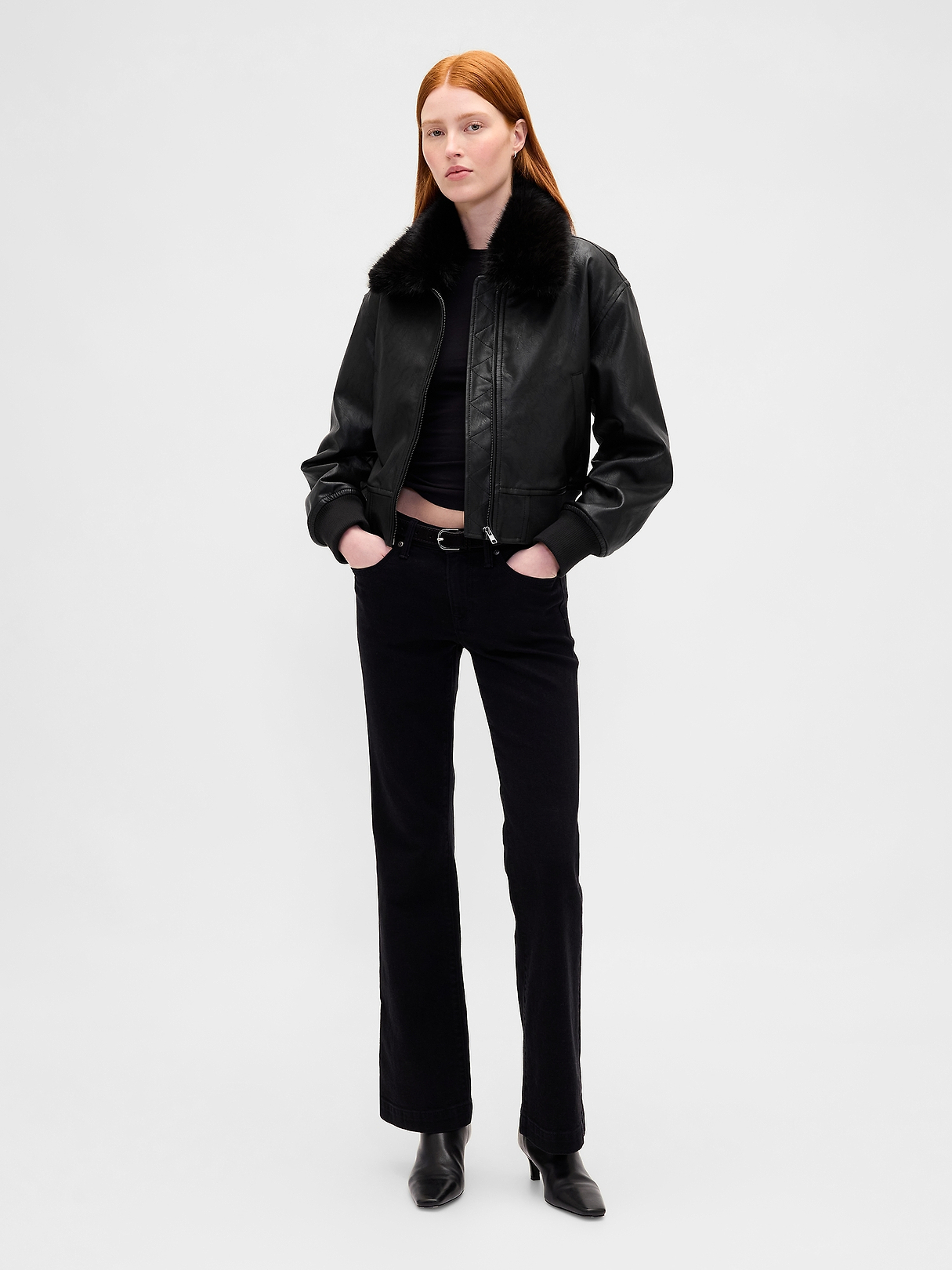 Vegan Leather Bomber Jacket | Gap