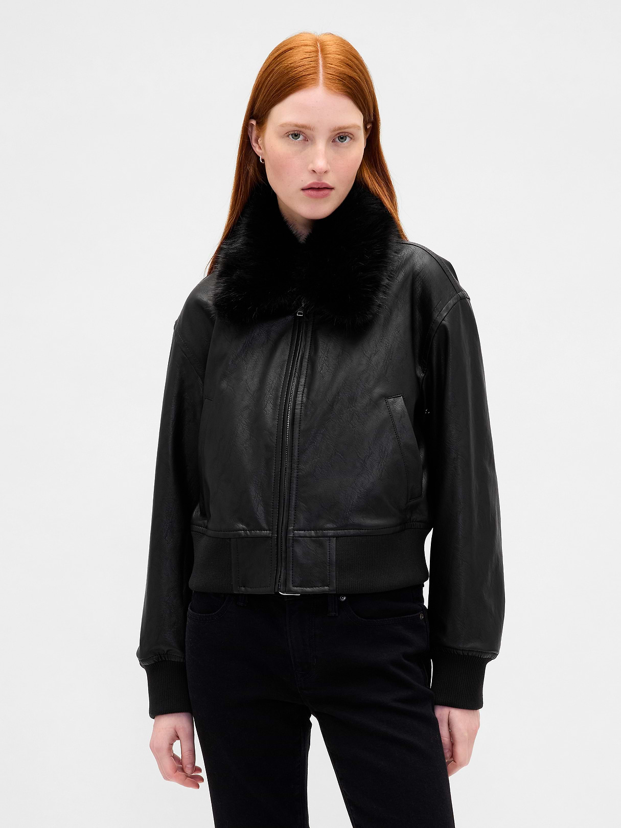 Vegan Leather Bomber Jacket | Gap