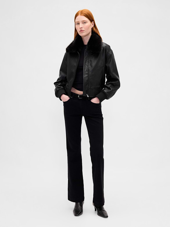 Vegan Leather Bomber Jacket
