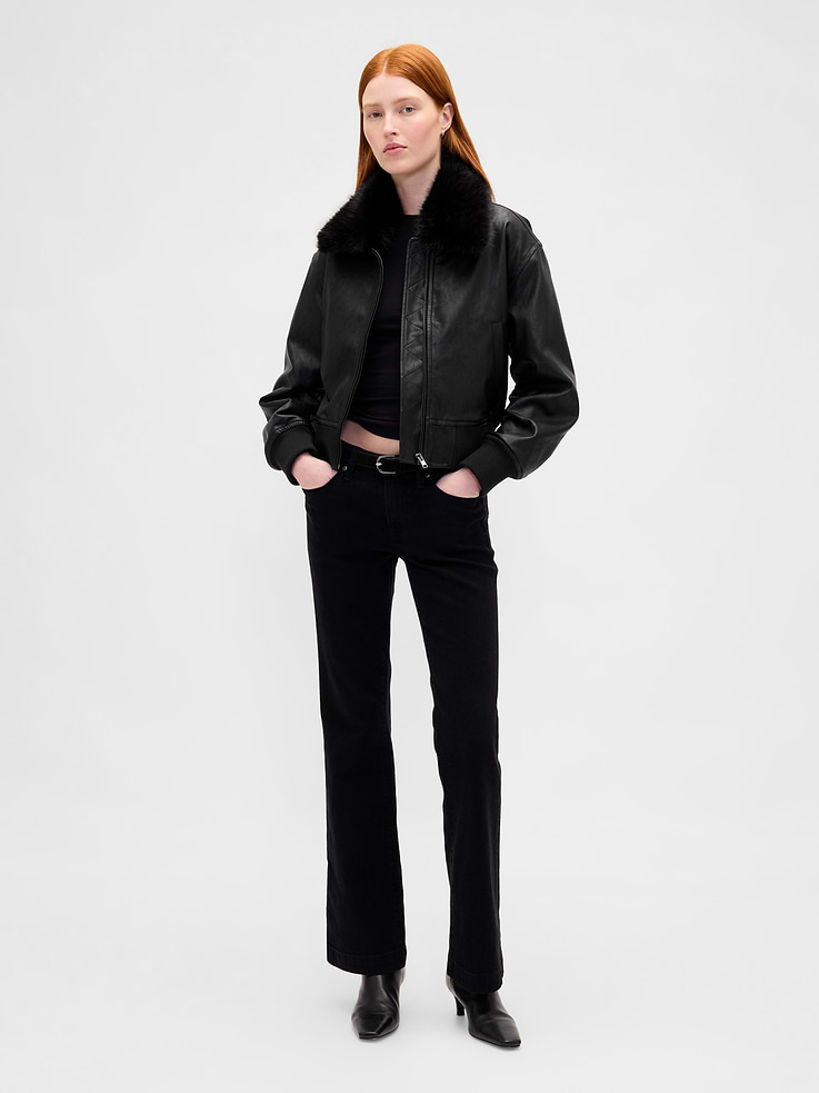Image number 2 showing, Vegan Leather Bomber Jacket