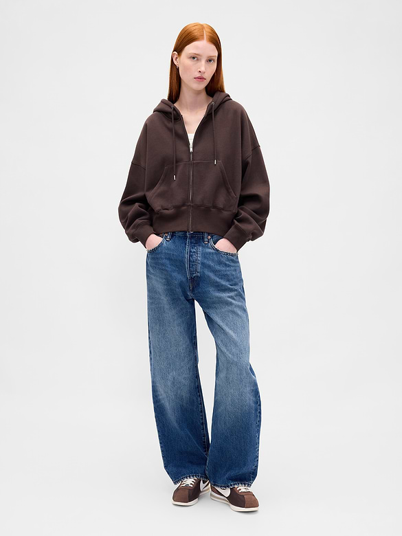 VintageSoft Wedge Zip Hoodie