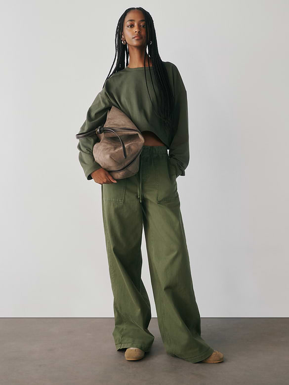 Mid Rise Easy Baggy Pants