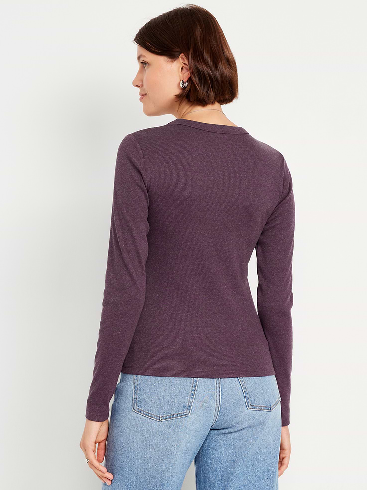 Image 2 of 8, Snug Long-Sleeve Crew-Neck T-Shirt