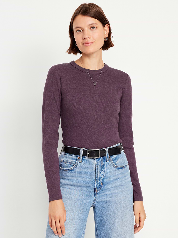 Image 1 of 8, A skimming fit that hugs your bod just right., crew neck, long sleeves, Product #804805