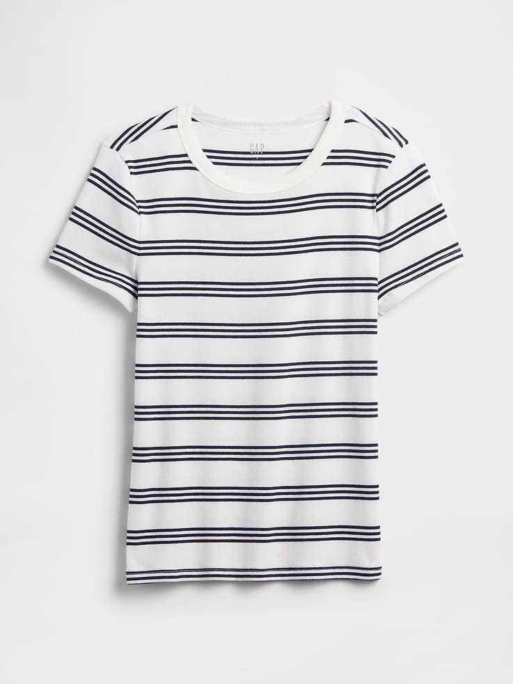 Image number 5 showing, Ribbed Stripe Crewneck T-Shirt