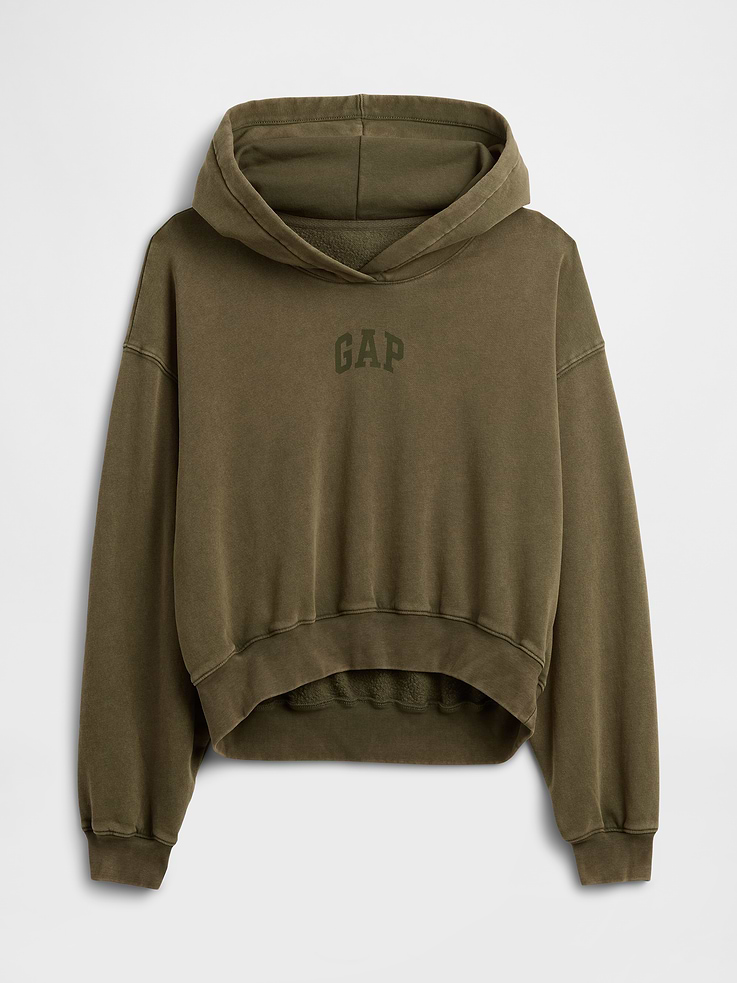 Image 6 of 6, VintageSoft Crop Logo Hoodie