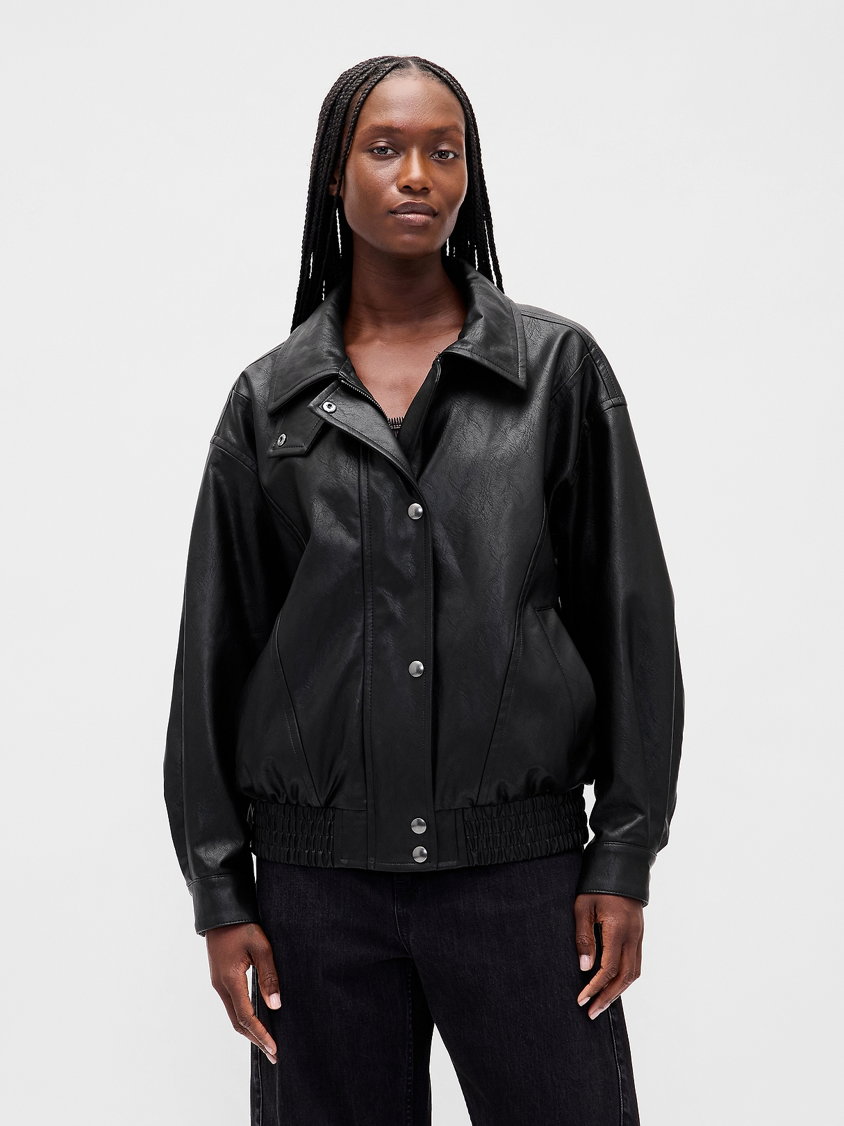 Oversized Vegan Leather Jacket | Gap