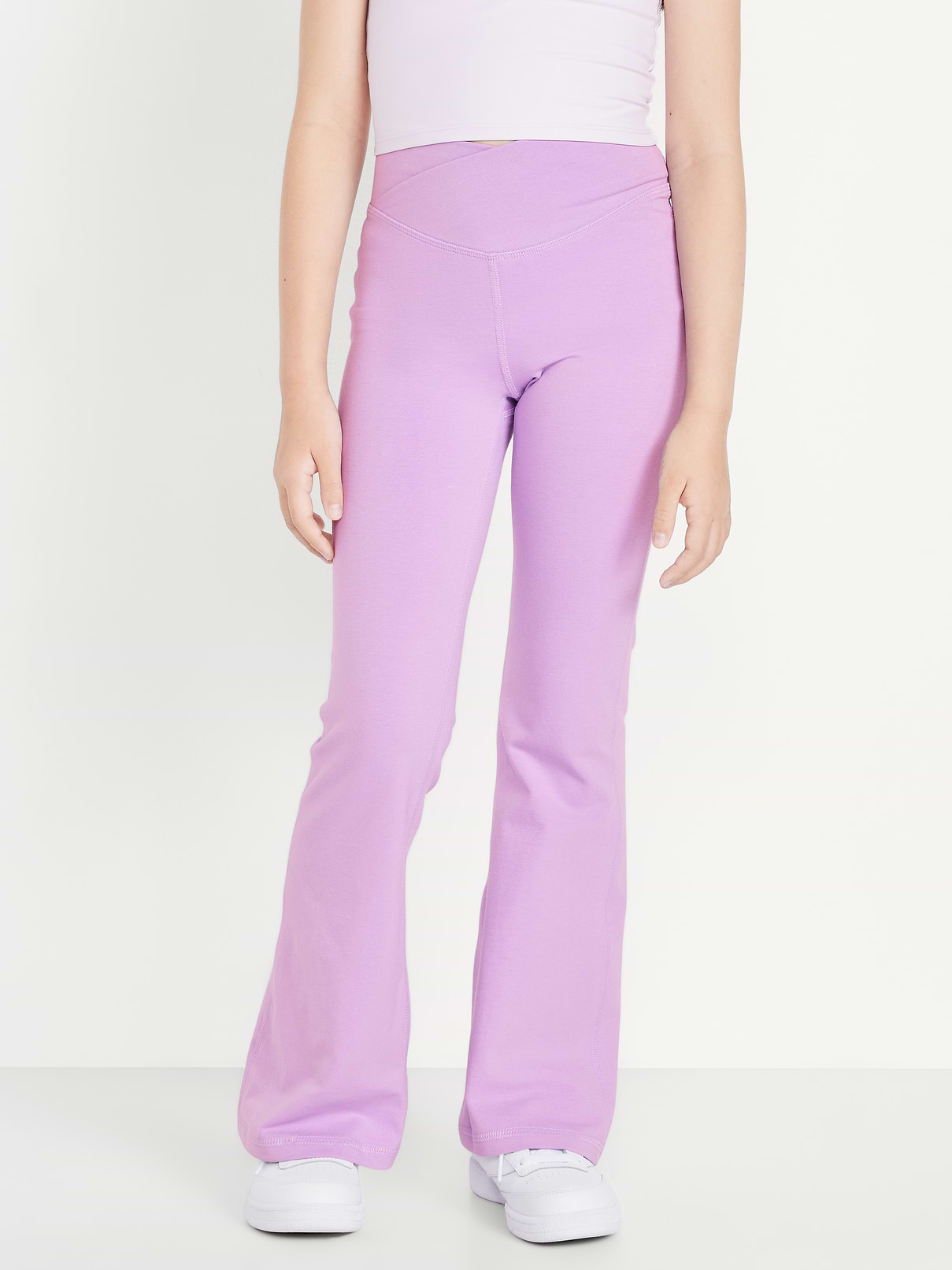 Image number 1 showing, High-Waisted PowerChill Crossover Flared Leggings for Girls