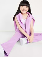 Image number 3 showing, High-Waisted PowerChill Crossover Flared Leggings for Girls