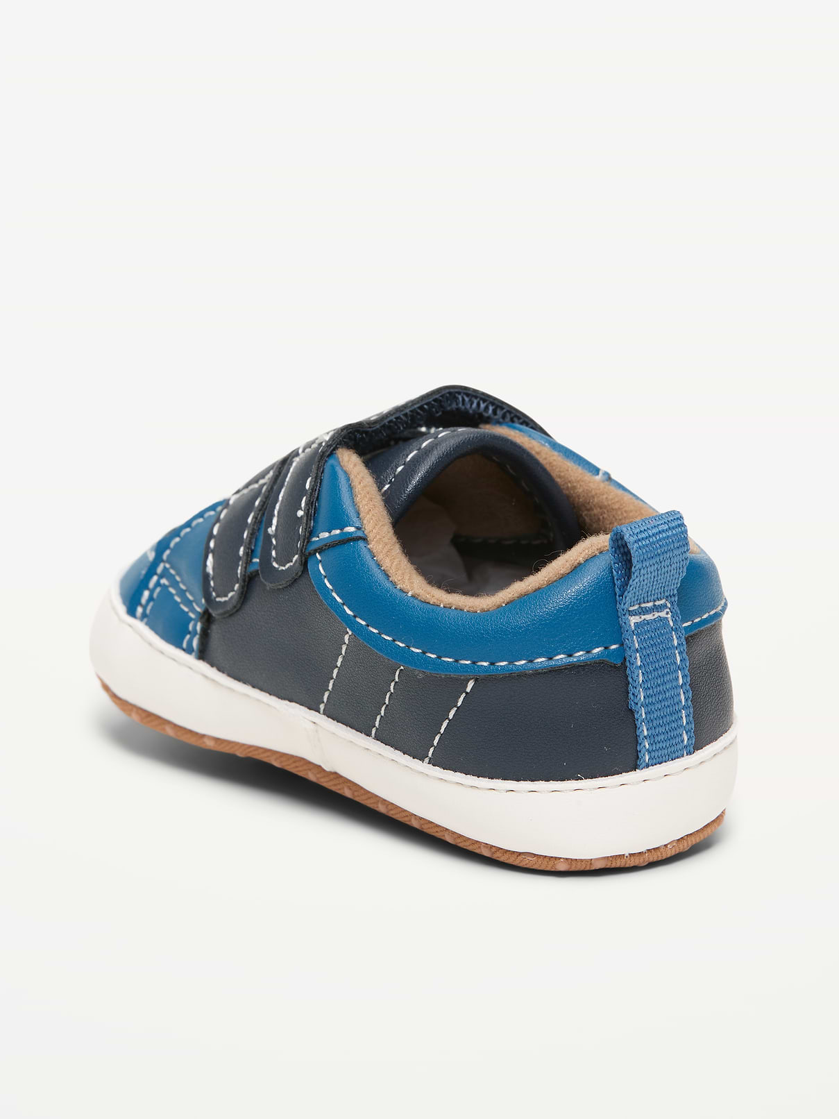 Image number 3 showing, Double Secure-Strap Faux-Leather Sneakers for Baby