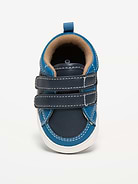Image number 2 showing, Double Secure-Strap Faux-Leather Sneakers for Baby