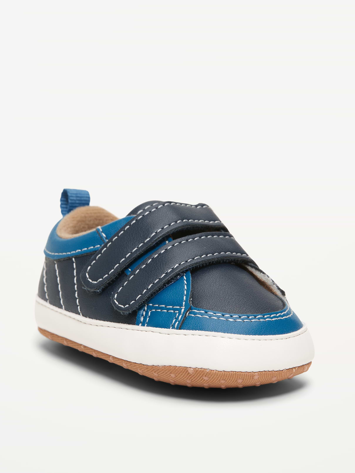 Image number 1 showing, Double Secure-Strap Faux-Leather Sneakers for Baby