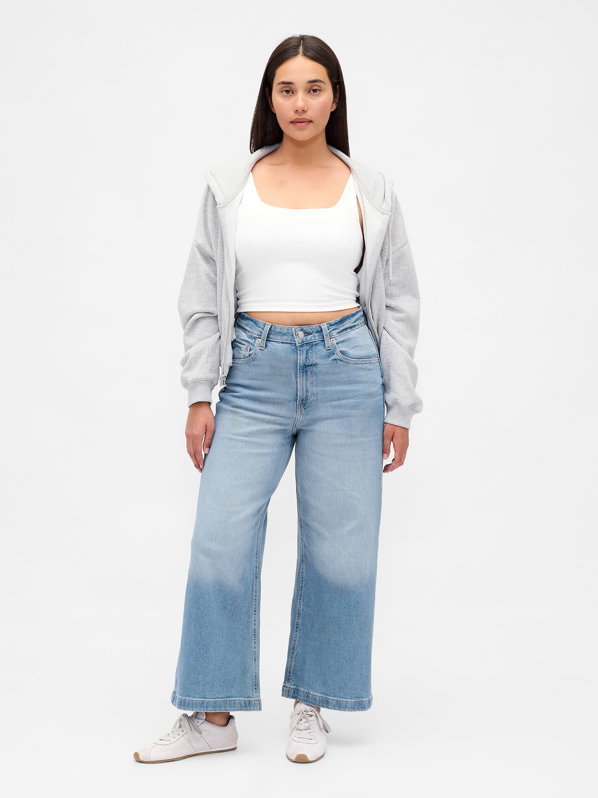 Curvy High Stride Wide-Leg Ankle Jeans by Gap