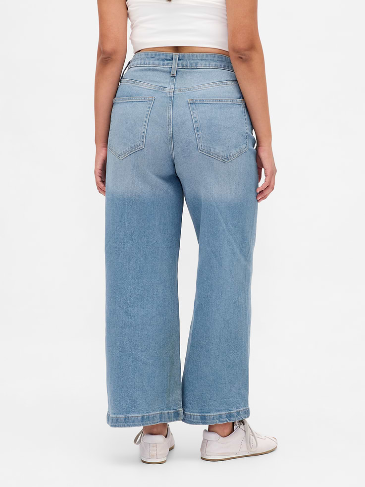 Image number 4 showing, Curvy High Stride Wide-Leg Ankle Jeans