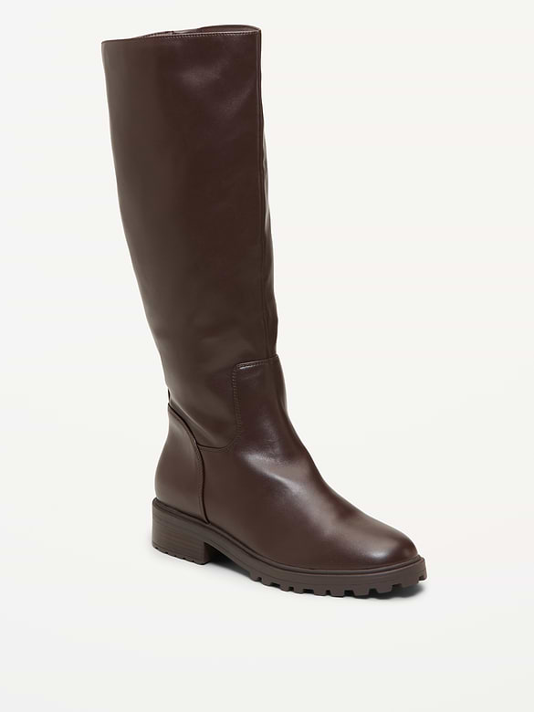 Faux-Leather Tall Boots for Women