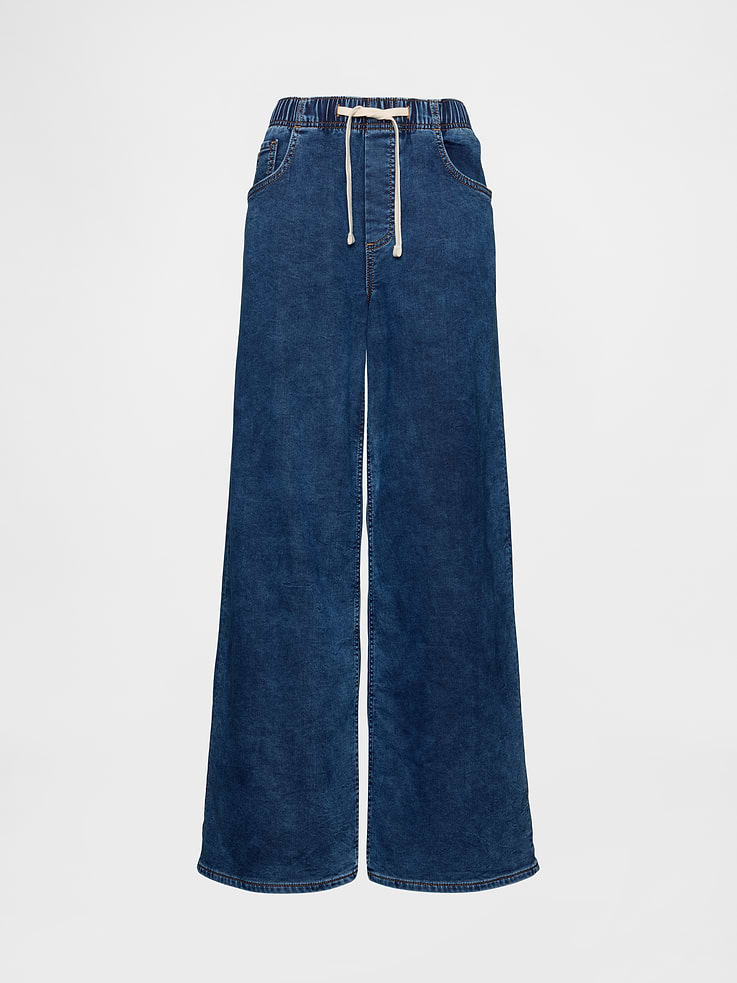 Image number 5 showing, Mid Rise Knit Denim Baggy Jeans