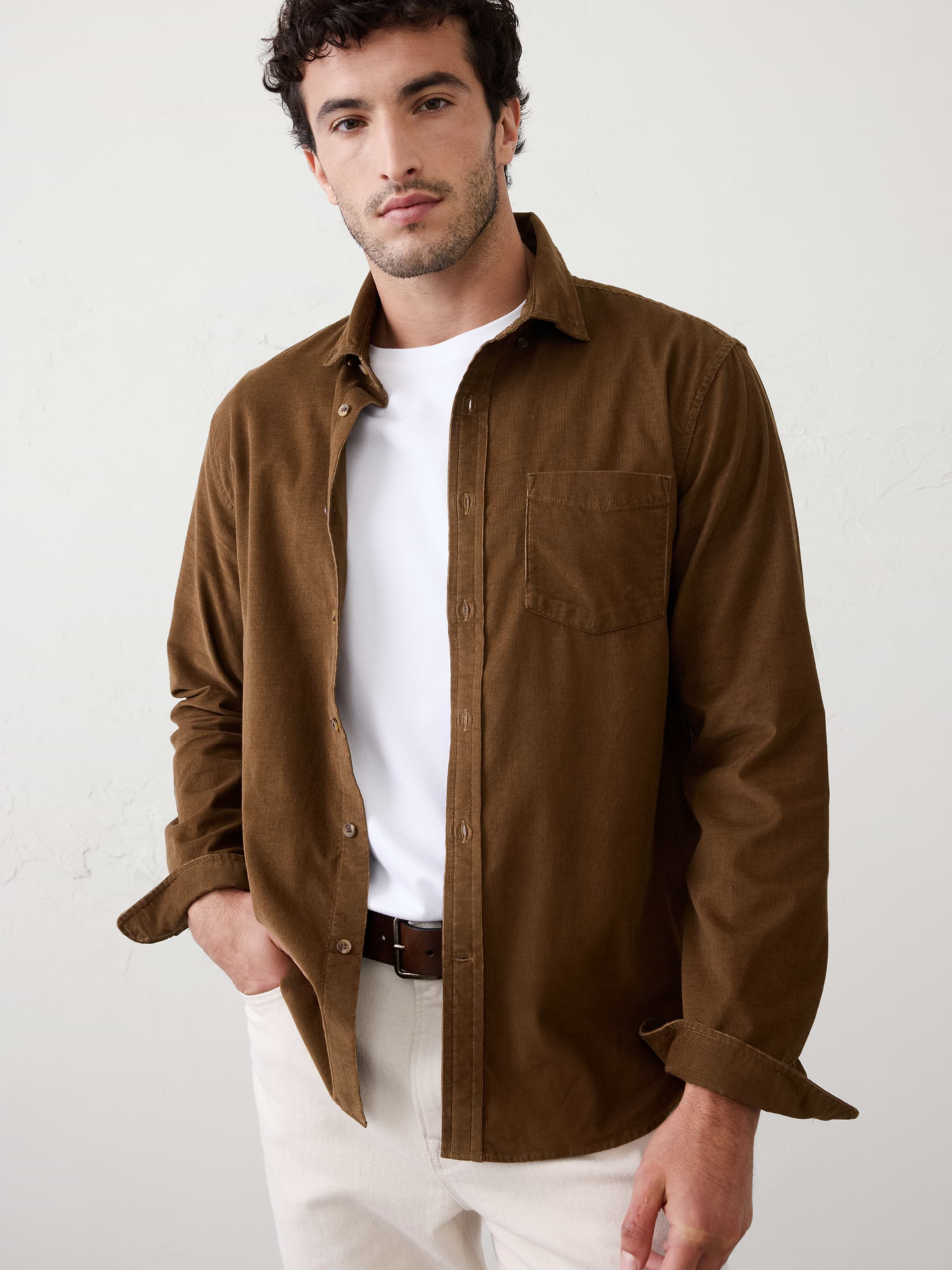 Image number 1 showing, Slim-Fit Fine Wale Corduroy Shirt