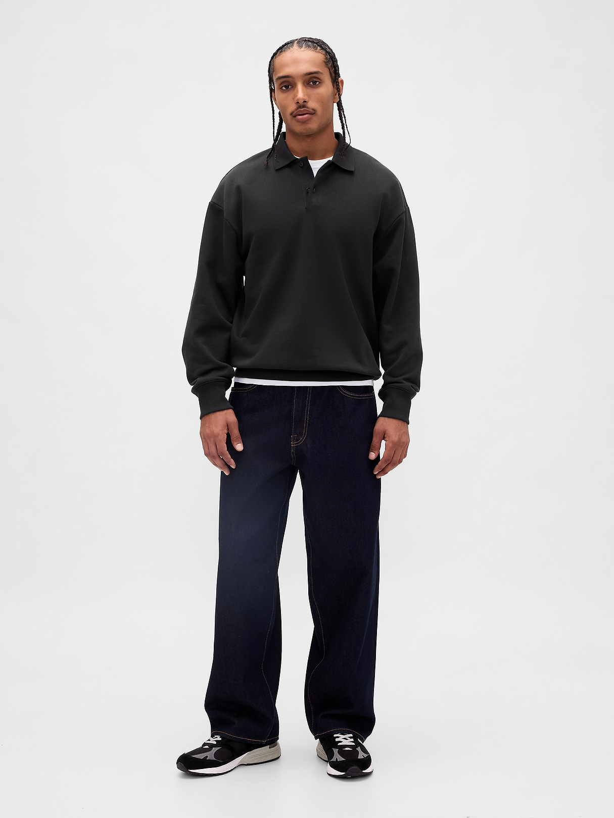 Adult Heavyweight Oversized Polo Sweatshirt | Gap