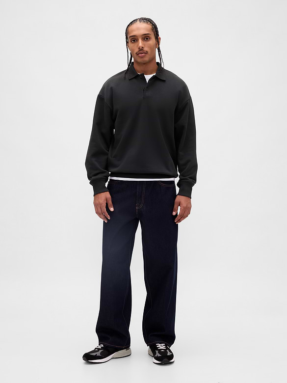 Adult Heavyweight Oversized Polo Sweatshirt