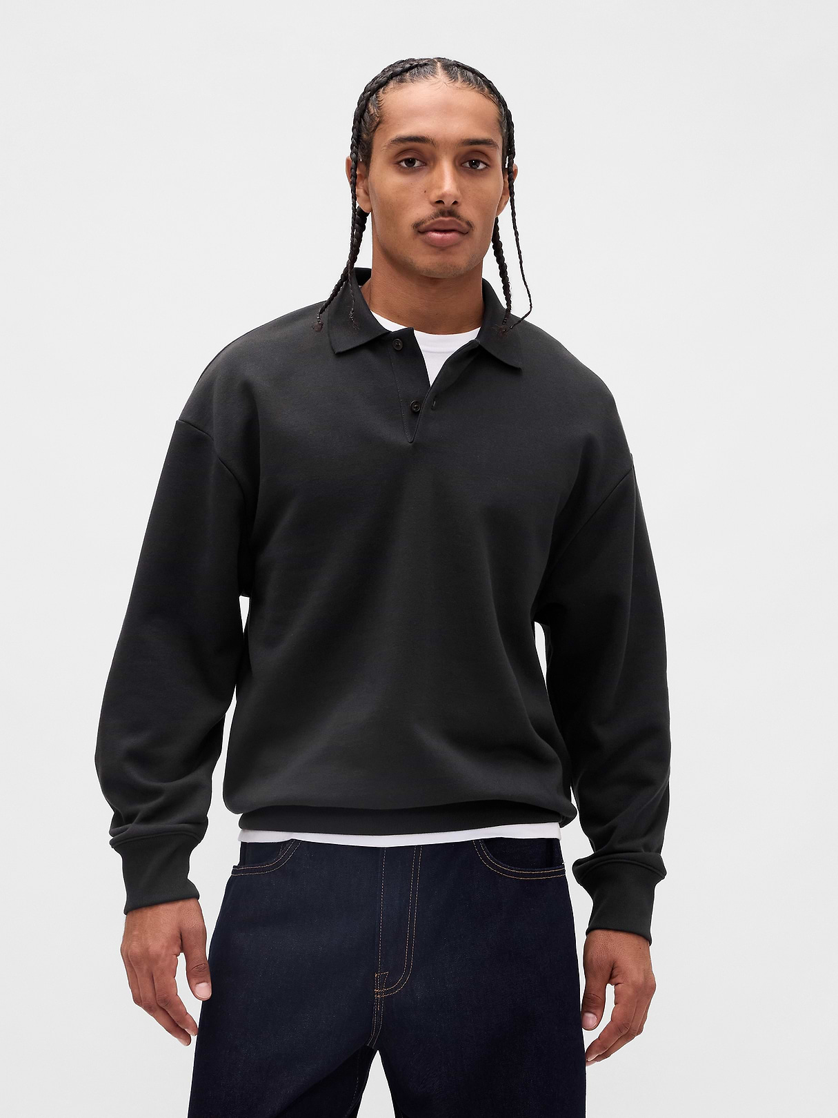 Adult Heavyweight Oversized Polo Sweatshirt | Gap