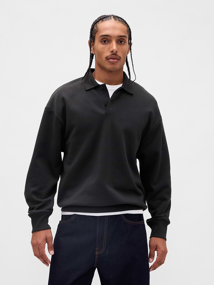 Image number 1 showing, Adult Heavyweight Oversized Polo Sweatshirt