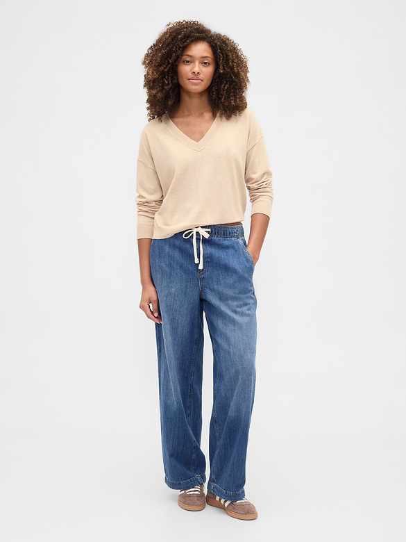 High Rise Easy Wide-Leg Jeans