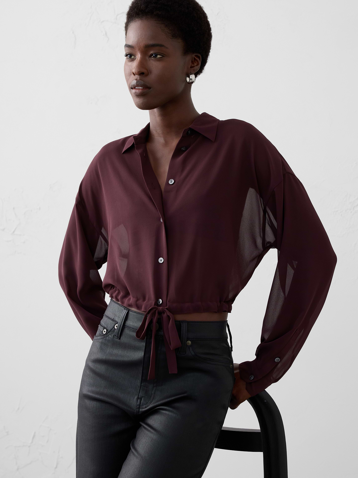 Image number 1 showing, Cinched Hem Shirt