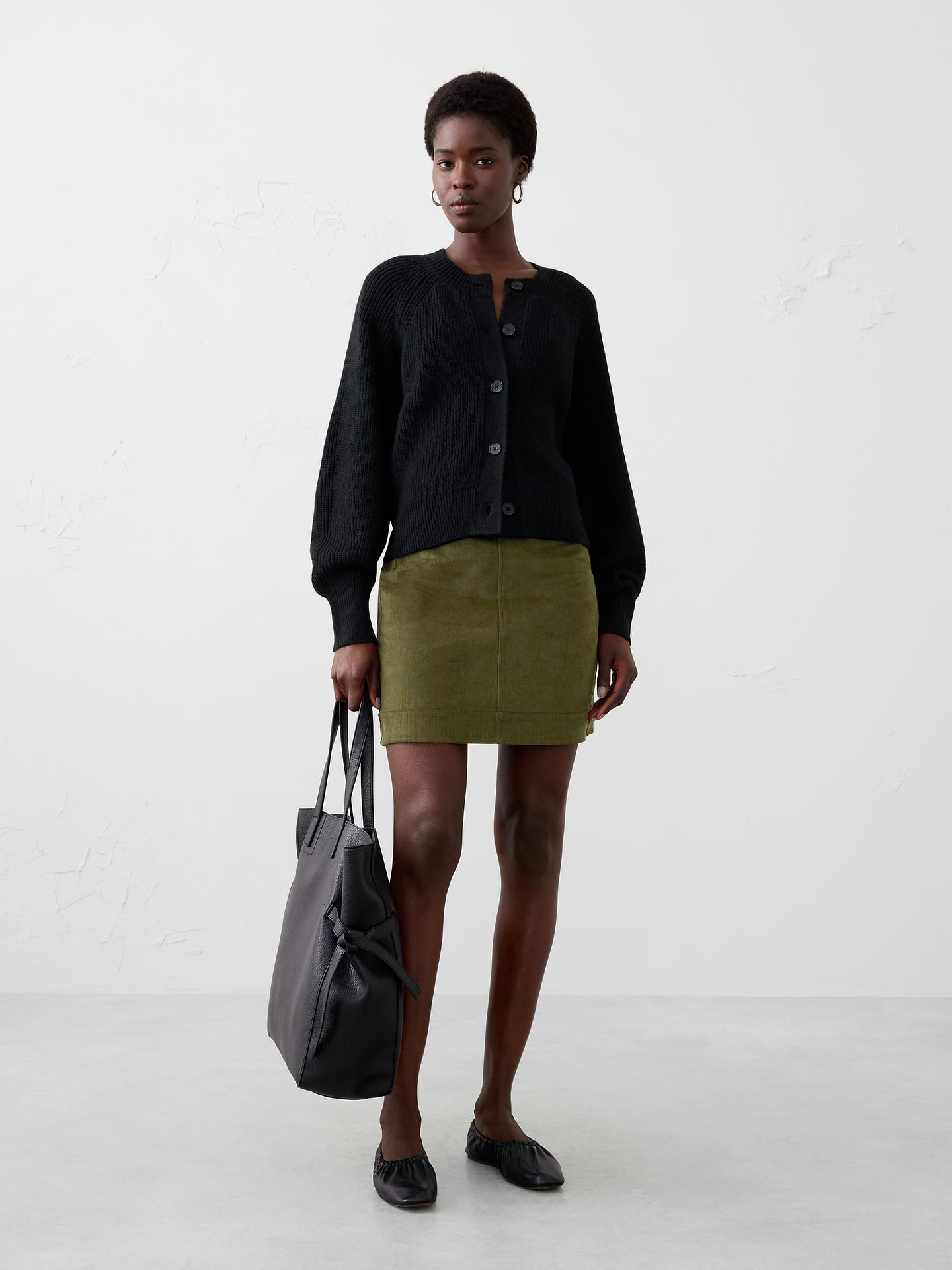 Image number 1 showing, Corduroy Seamed Mini Skirt