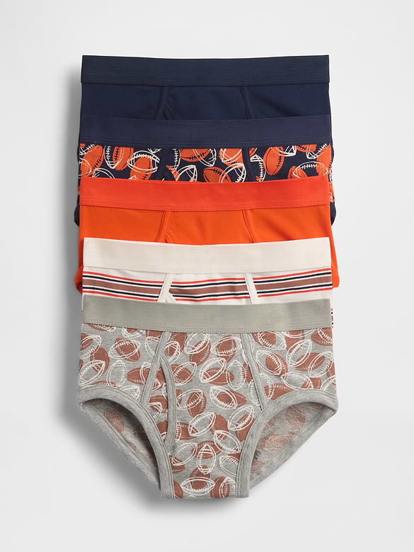 Kids Organic Stretch Cotton Briefs (5-Pack)