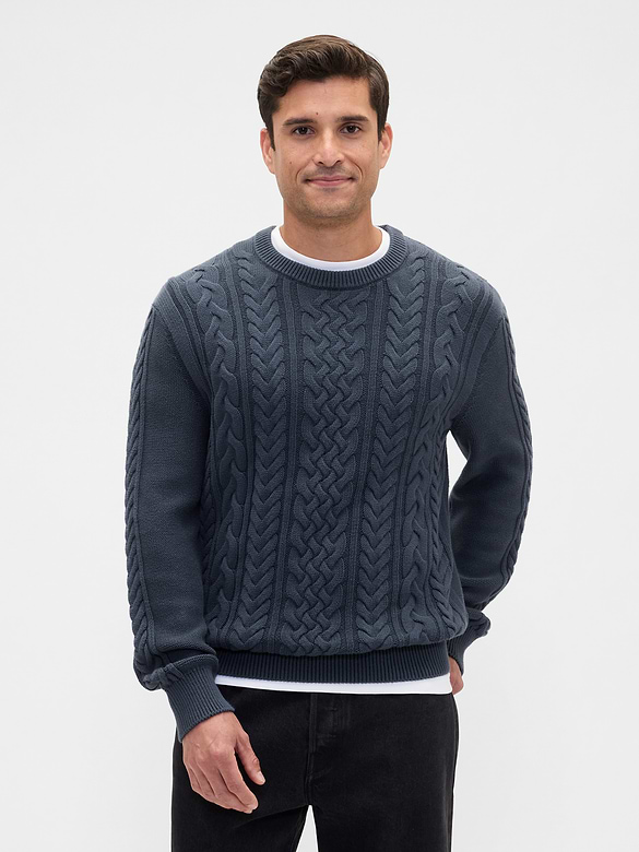 Relaxed Cable-Knit Sweater