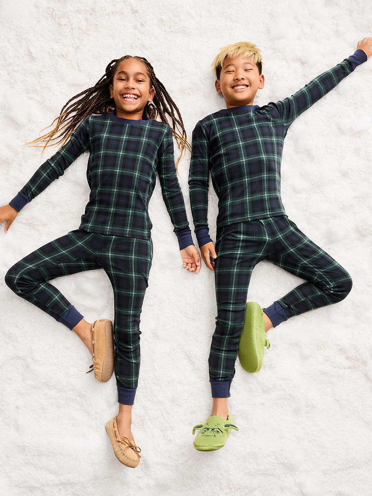 Image 1 of 2, Get cozy all season long in our matching Christmas pajamas!, crew neck, long sleeves, matching pajama pants, elasticized waistband, all-over print, Product #806146