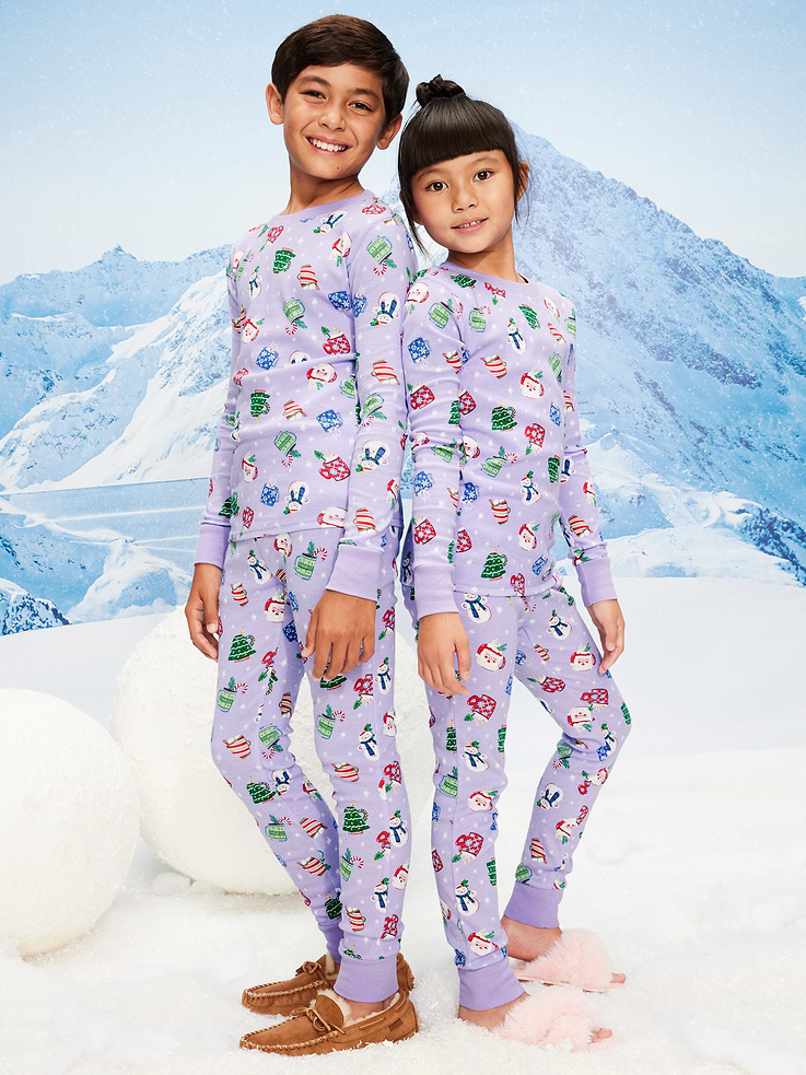 Image number 1 showing, Gender-Neutral Snug-Fit Graphic Pajama Set for Kids