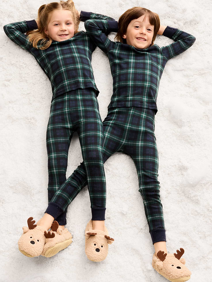 Image 1 of 2, Get cozy all season long in our matching Christmas pajamas!, crew neck, long sleeves, matching bottoms, elasticized waistband, all-over print, Product #806333