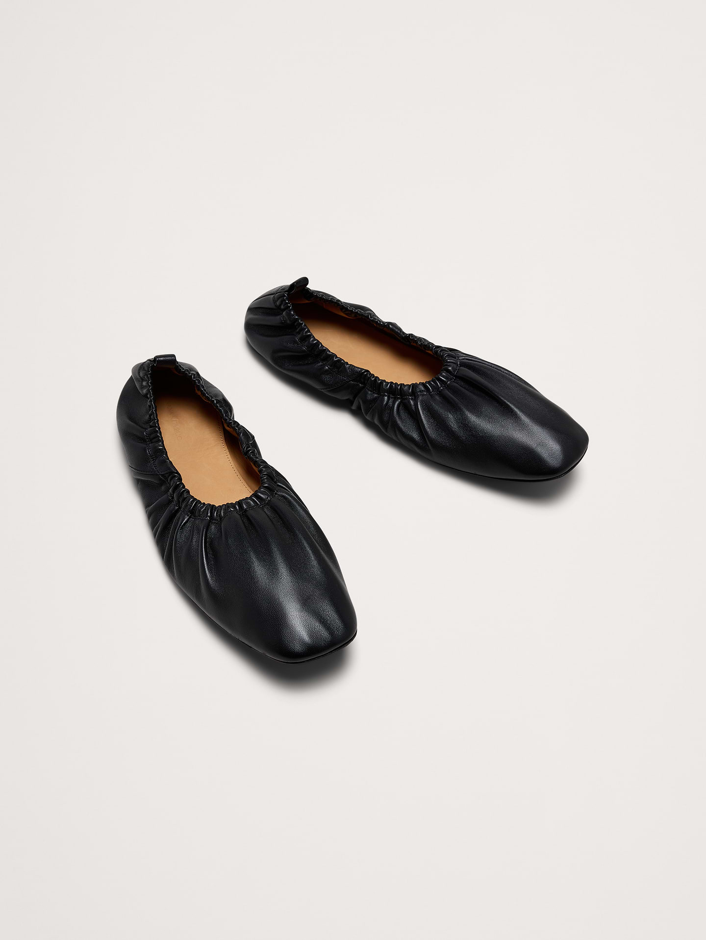 Image number 1 showing, Ruched Leather Ballet Flat