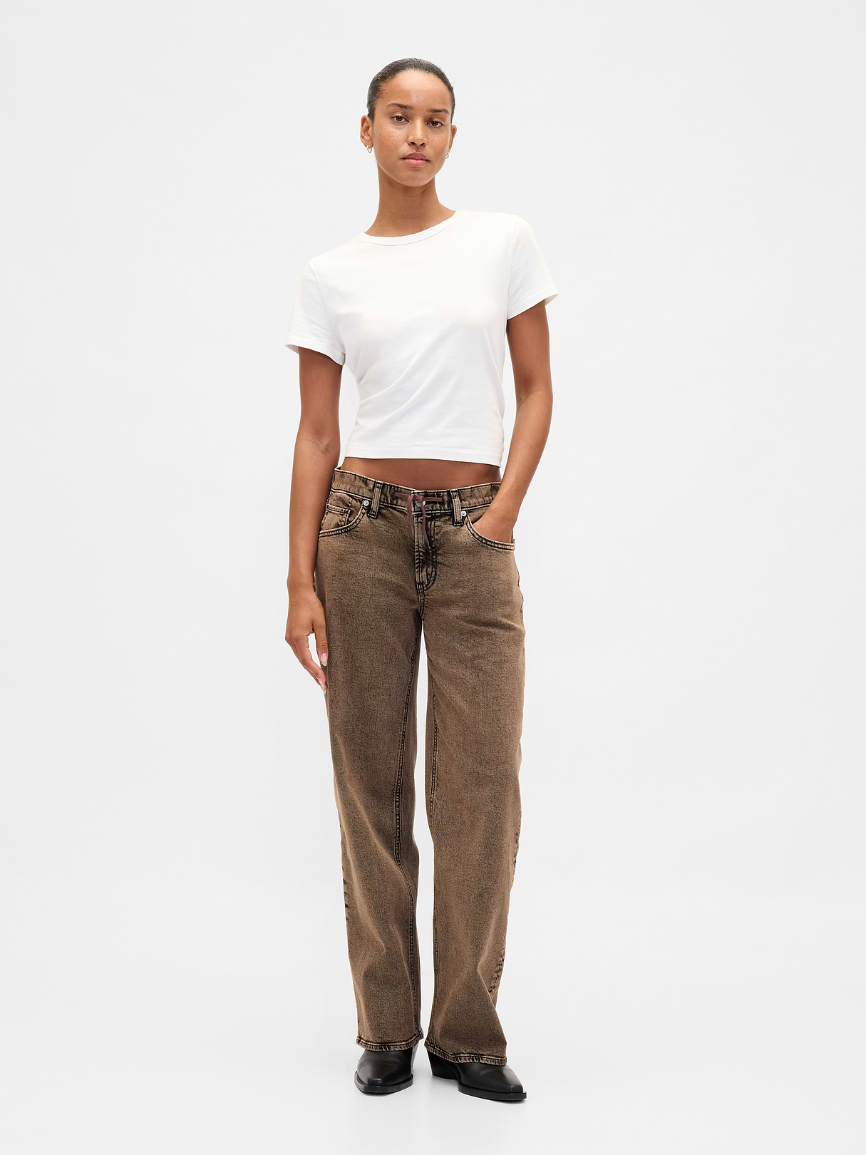 Low Rise '90s Loose Jeans - Brown acid wash by Gap