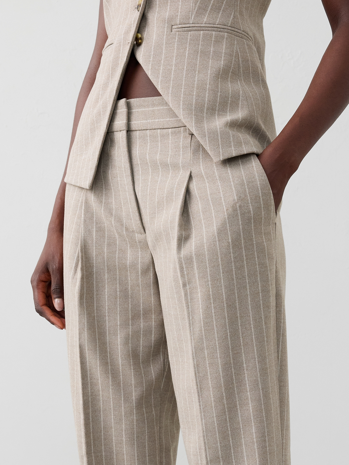Straight High-Rise Pinstripe Trouser | Banana Republic Factory