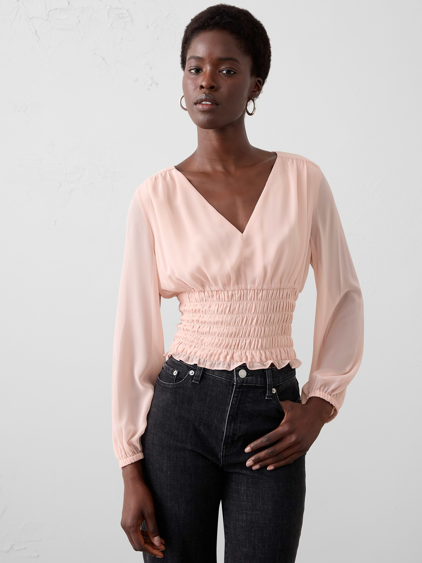 Image number 1 showing, Ruched V-Neck Top