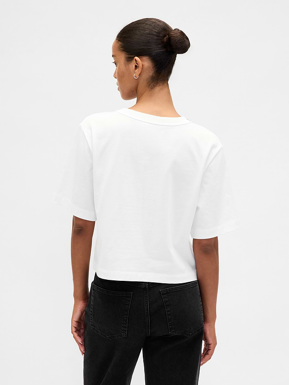 Heavyweight Jewel-Neck Crop T-Shirt
