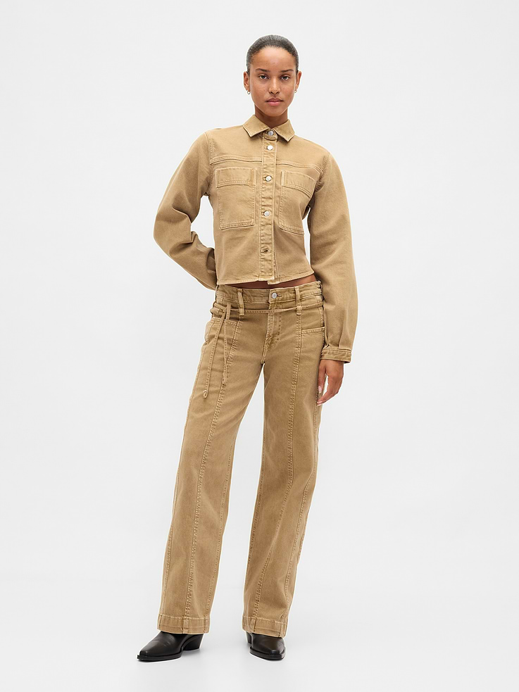 Image number 1 showing, Low Rise '90s Loose Micro Belt Jeans