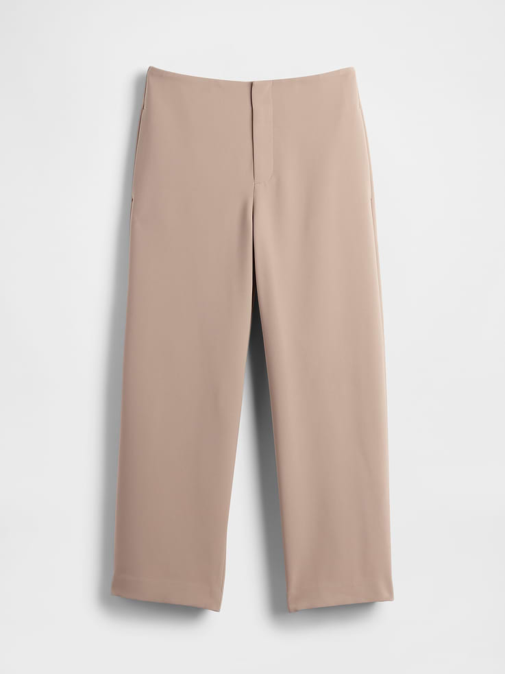 Image number 7 showing, High Rise Twill Straight Ankle Pants