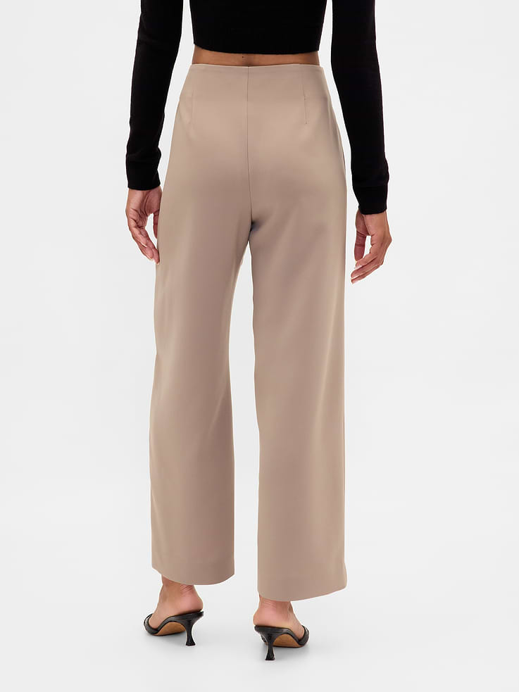 Image number 4 showing, High Rise Twill Straight Ankle Pants