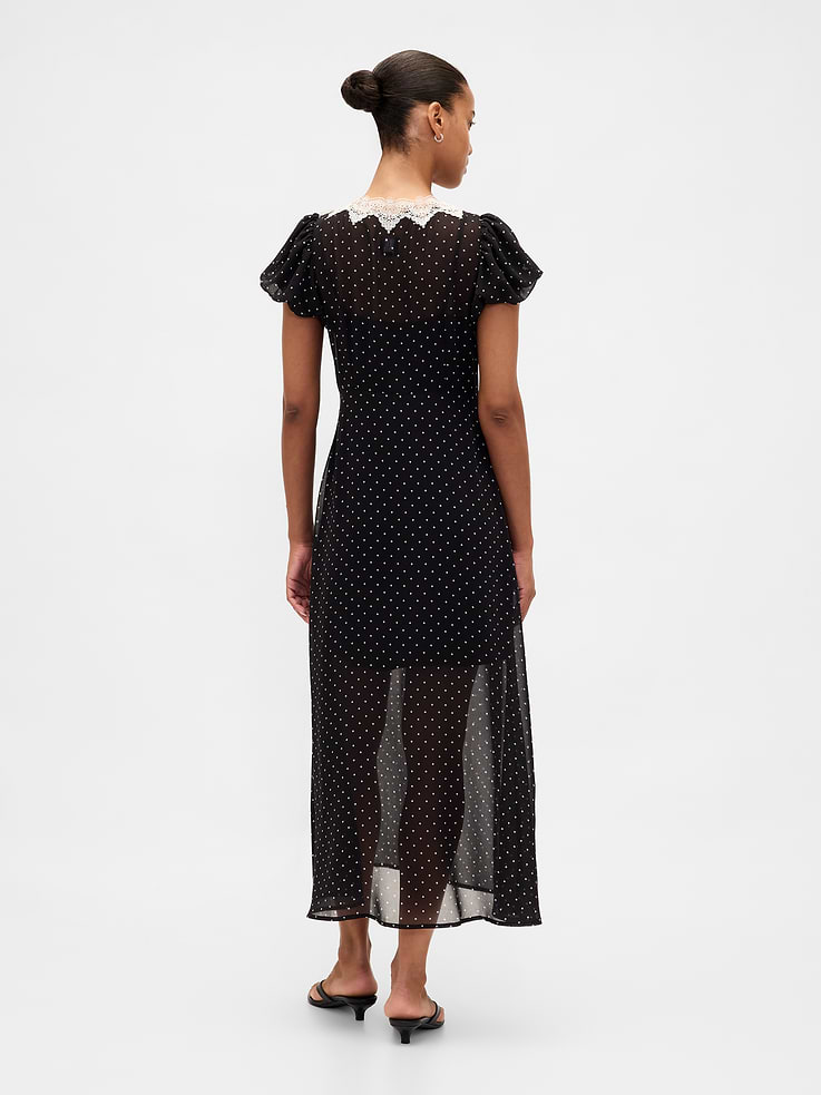 Image number 2 showing, Lace-Trim V-Neck Maxi Dress